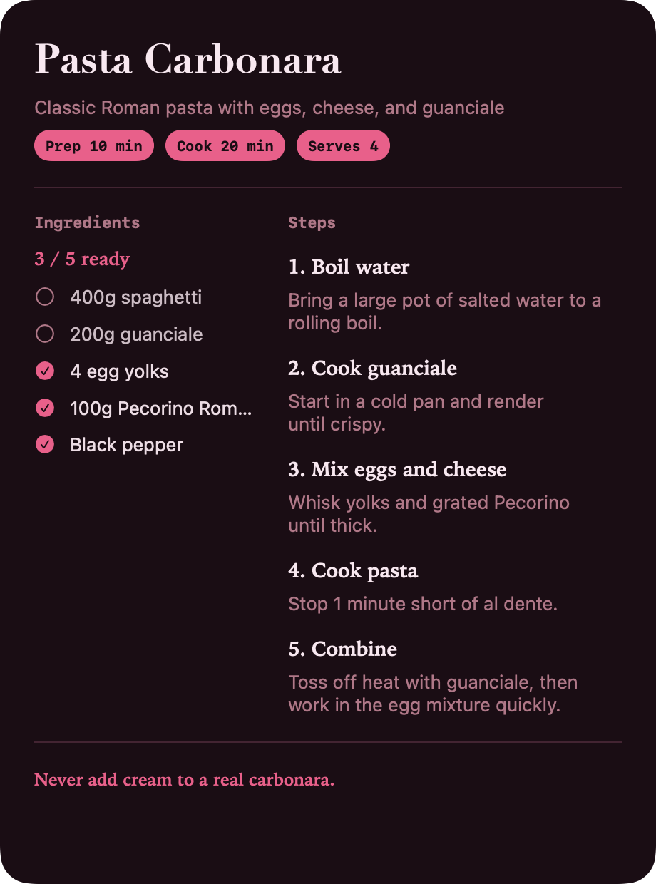 Recipe